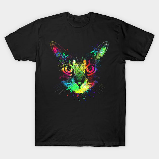 Technicolor Cat T-Shirt by clingcling
